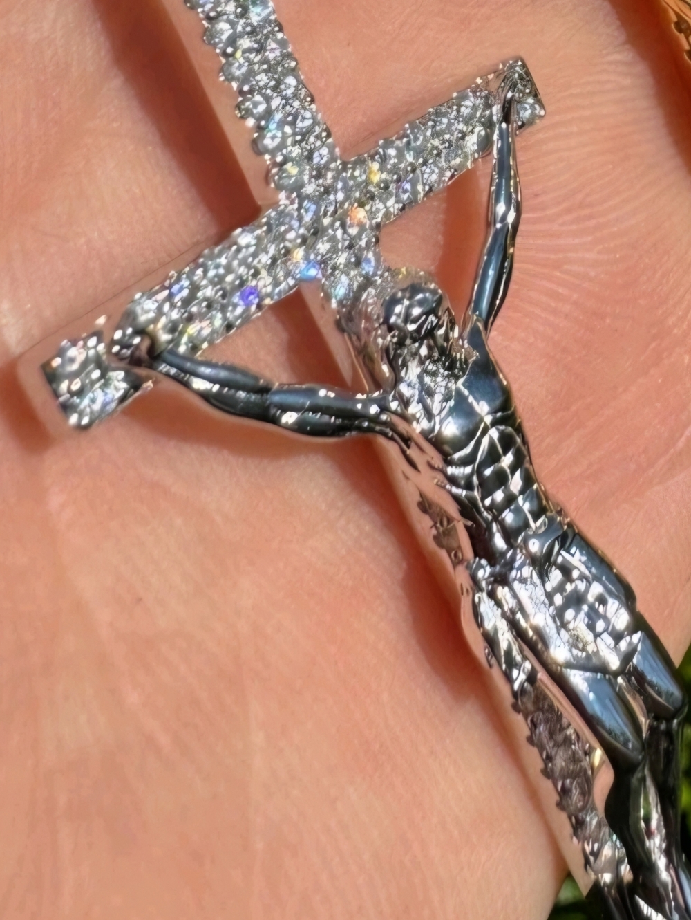 Iced Out 3D Jesus On Cross Moissanite Pendant - Real 925 Silver 2" NEW - Picture 10 of 13
